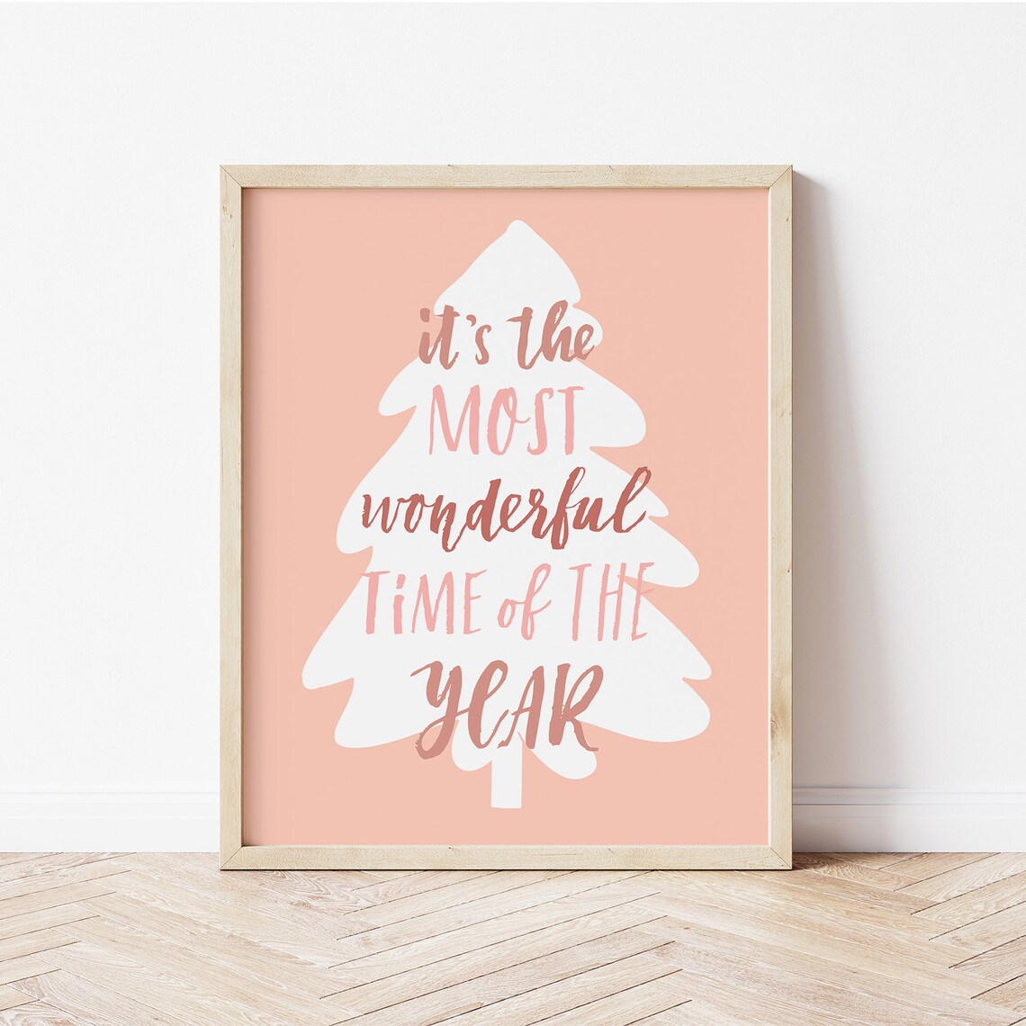 Boho Christmas Tree Print, Earthy Modern Decor