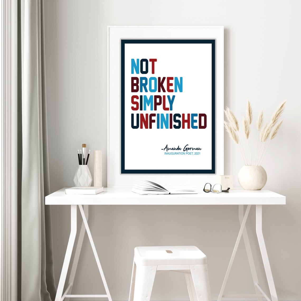 Not Broken Amanda Gorman The Hill You Climb Quote Print Teacher Appreciation Gift - Image 2