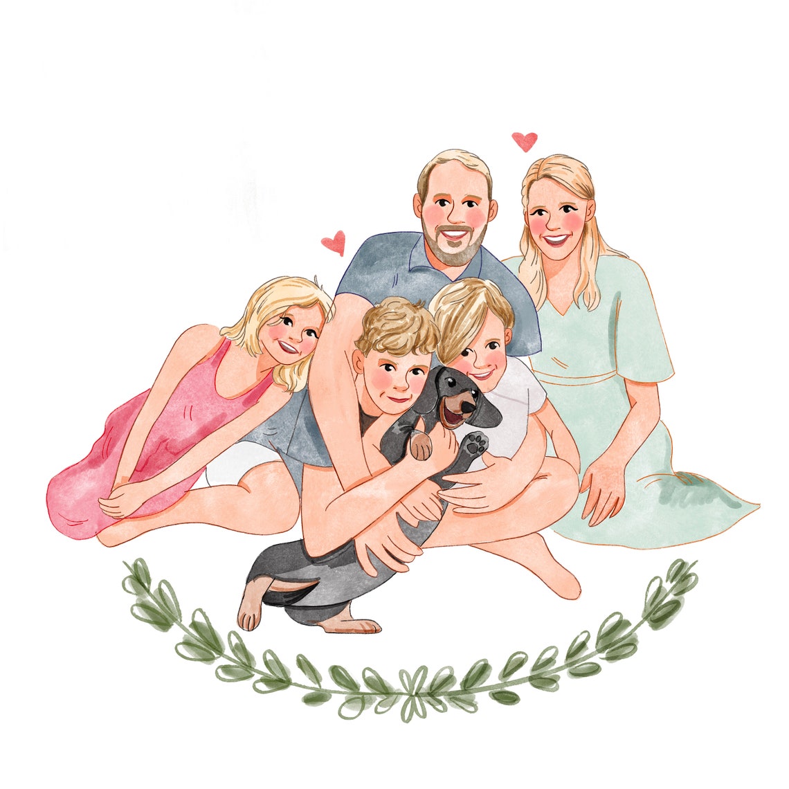 Custom Watercolor Painting Print Family Portrait Custom Portrait From Photo Portraits From Photos Personalized Gifts Mothers Day Gift