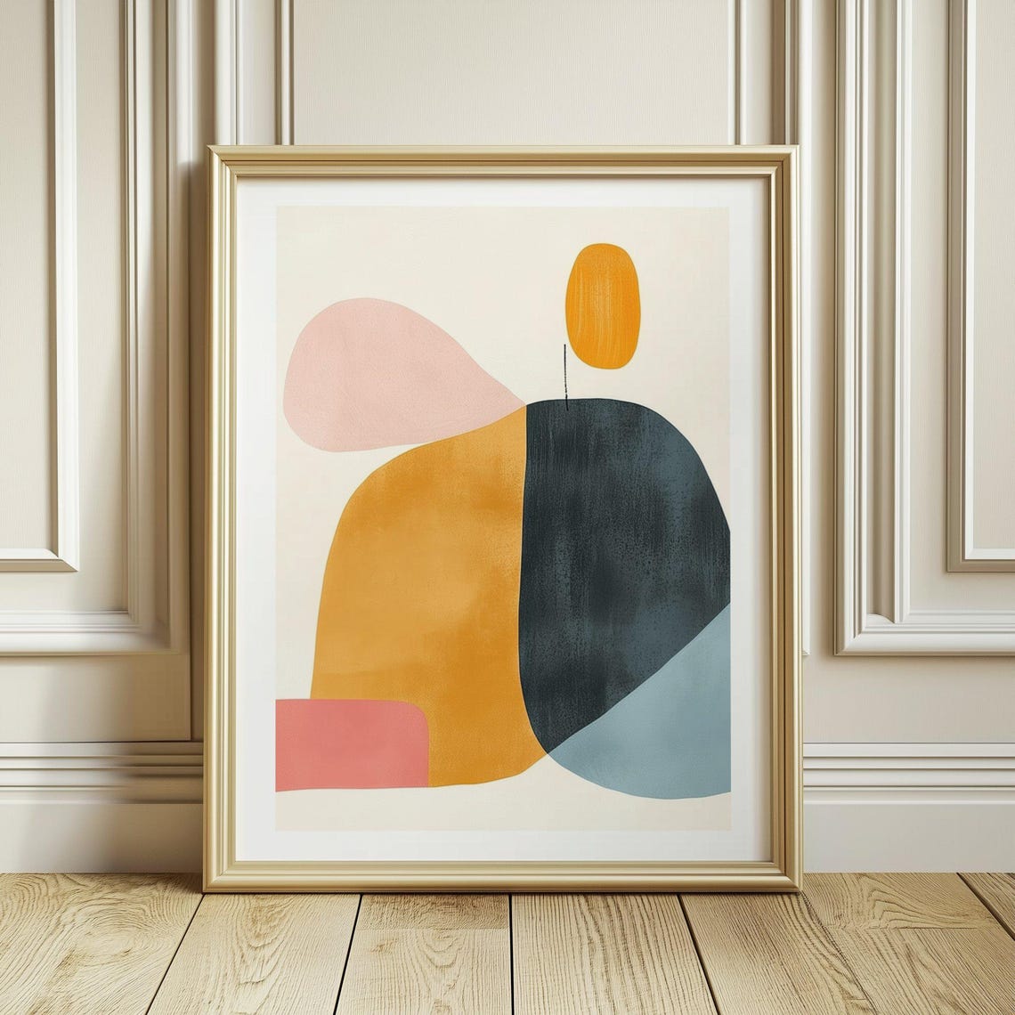 Terracotta Orange and Charcoal Modern Abstract Organic Shapes Poster - Image 3