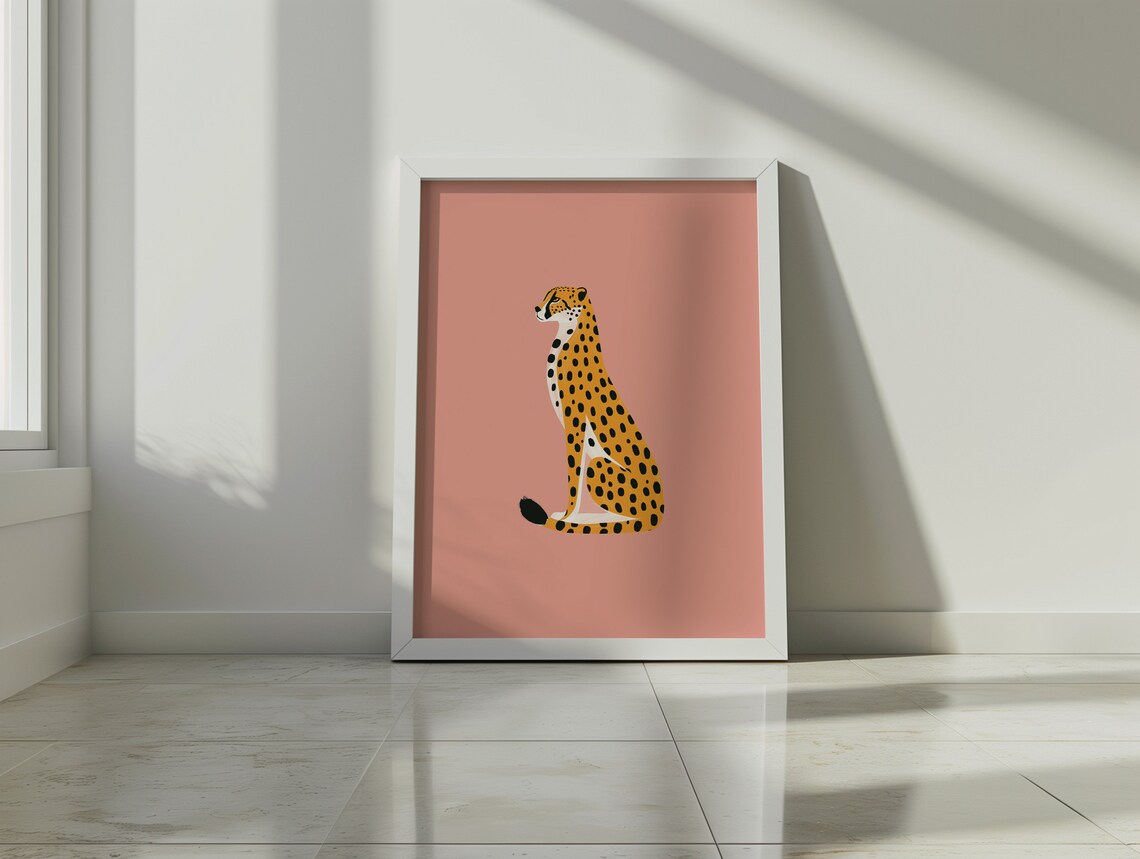 Leopard Print Pink Aesthetic Cheetah Art Print - Image 4