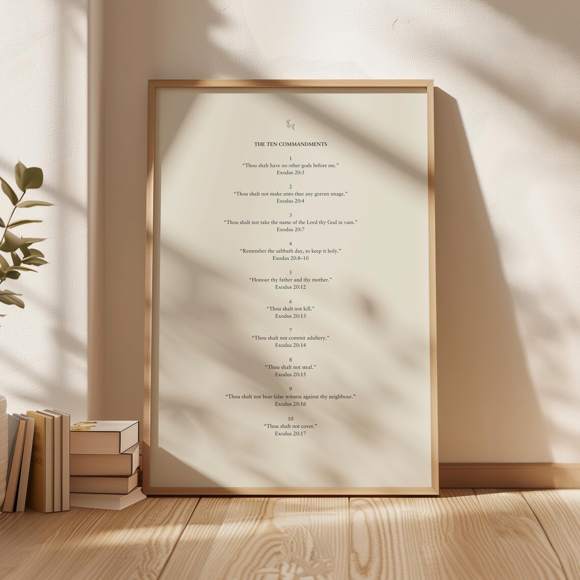 The Ten Commandments Scripture Quote Art Print
