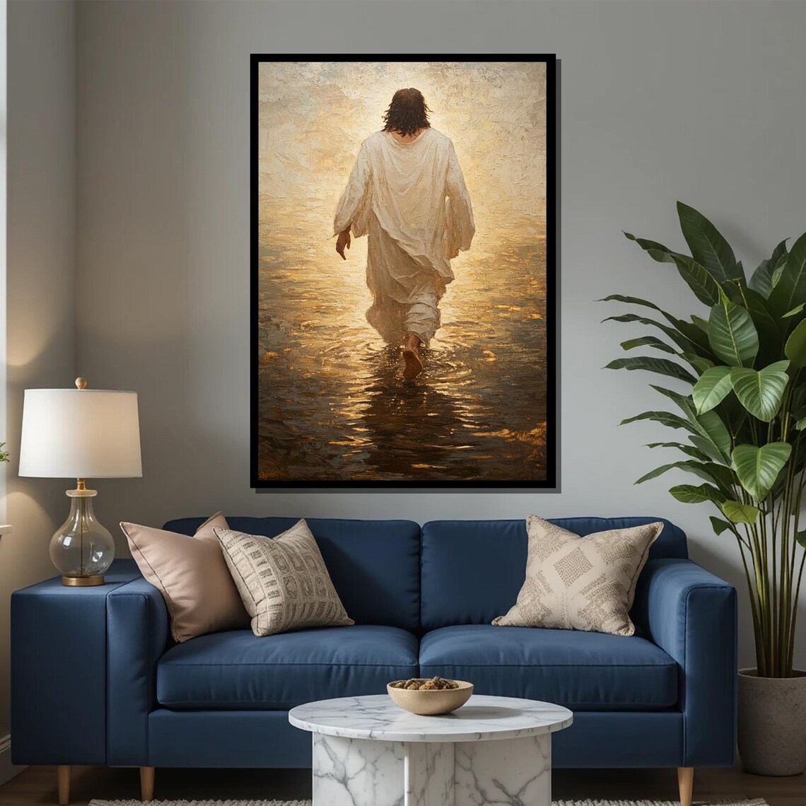 Jesus Walking On Water, Biblical Inspired Art Print - Image 2