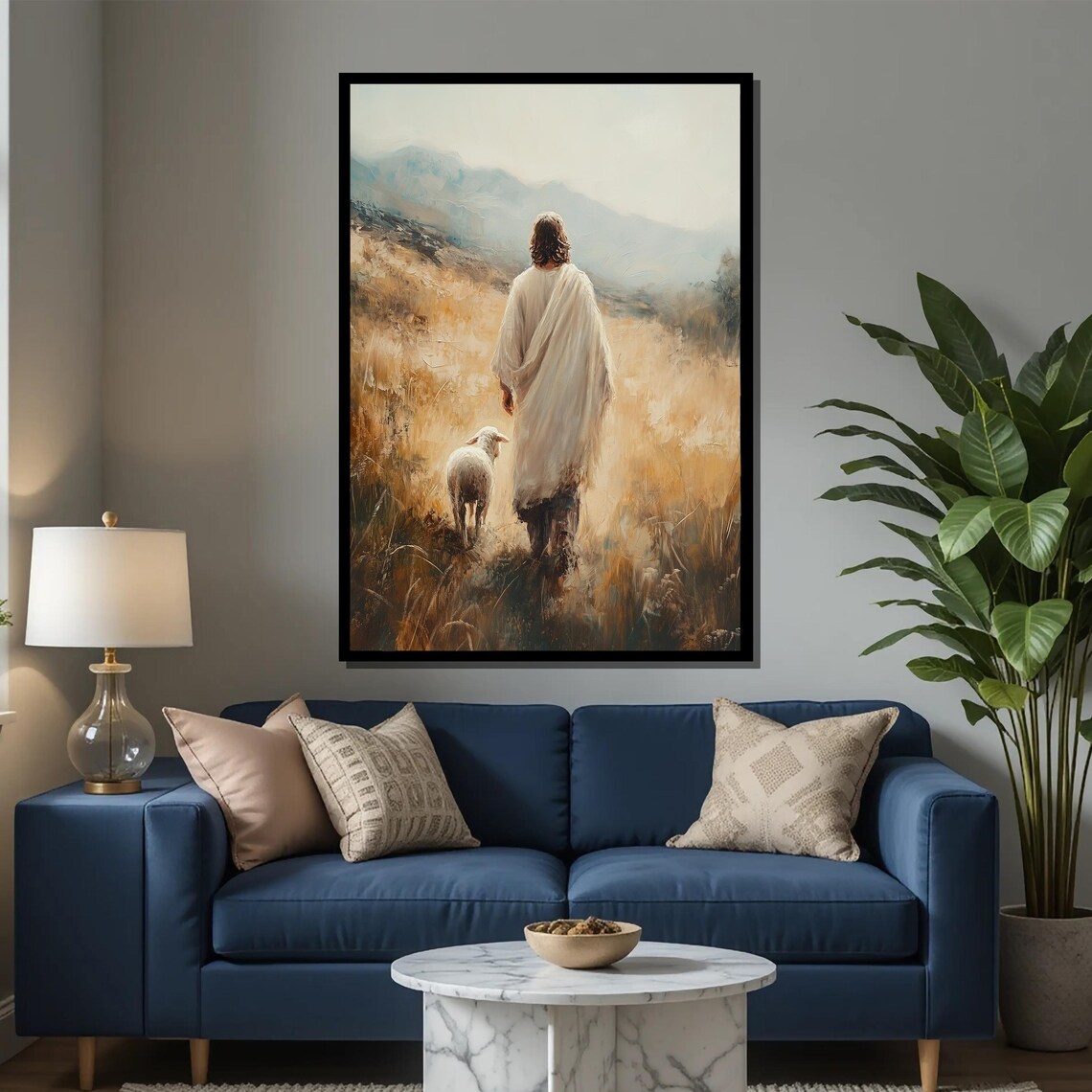 Jesus Leading The Sheep, Christian Artwork - Image 2