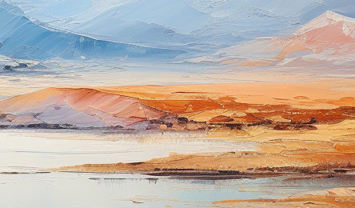 Majestic Snow Capped Peaks Rising Over a Calm Desert Lake Poster - Image 3