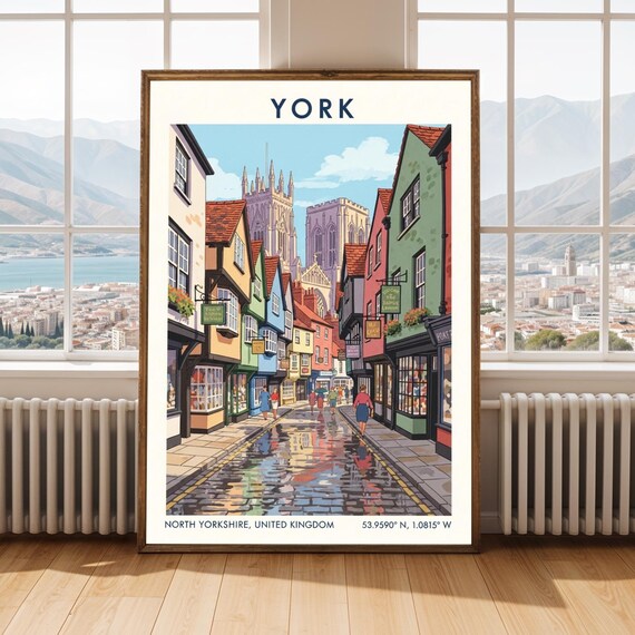 York Cathedral Art Print Vibrant Urban Landscape North Yorkshire Travel Poster