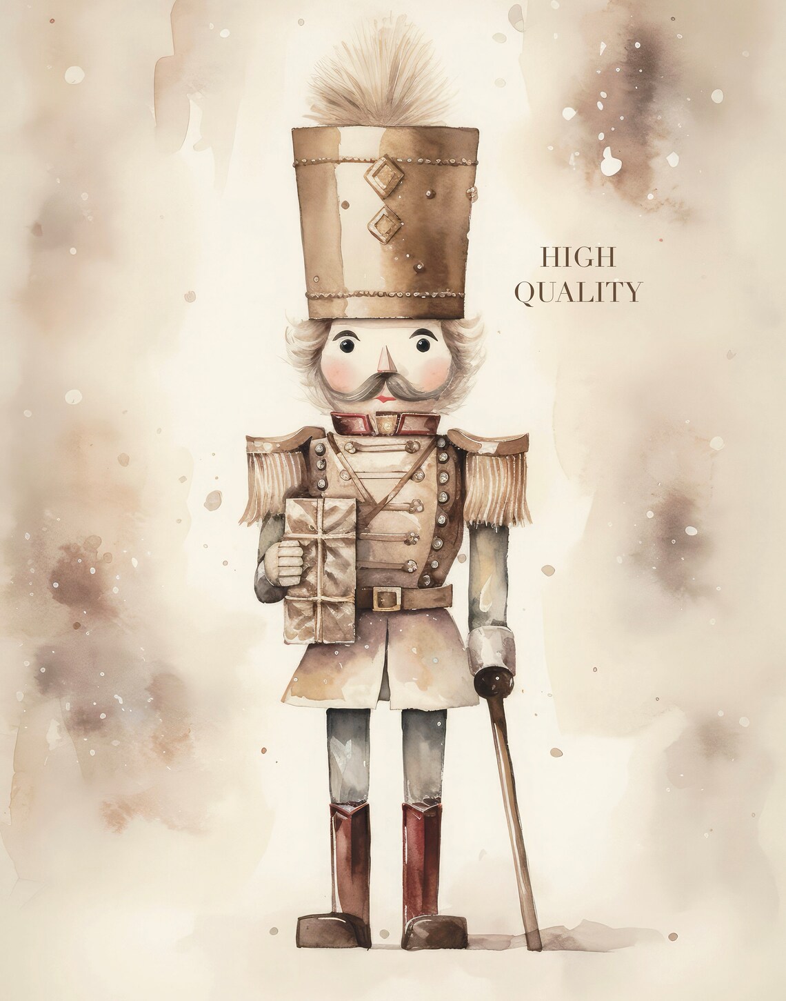 Christmas Nutcracker Vintage Neutral Holiday Art Print - Image 6