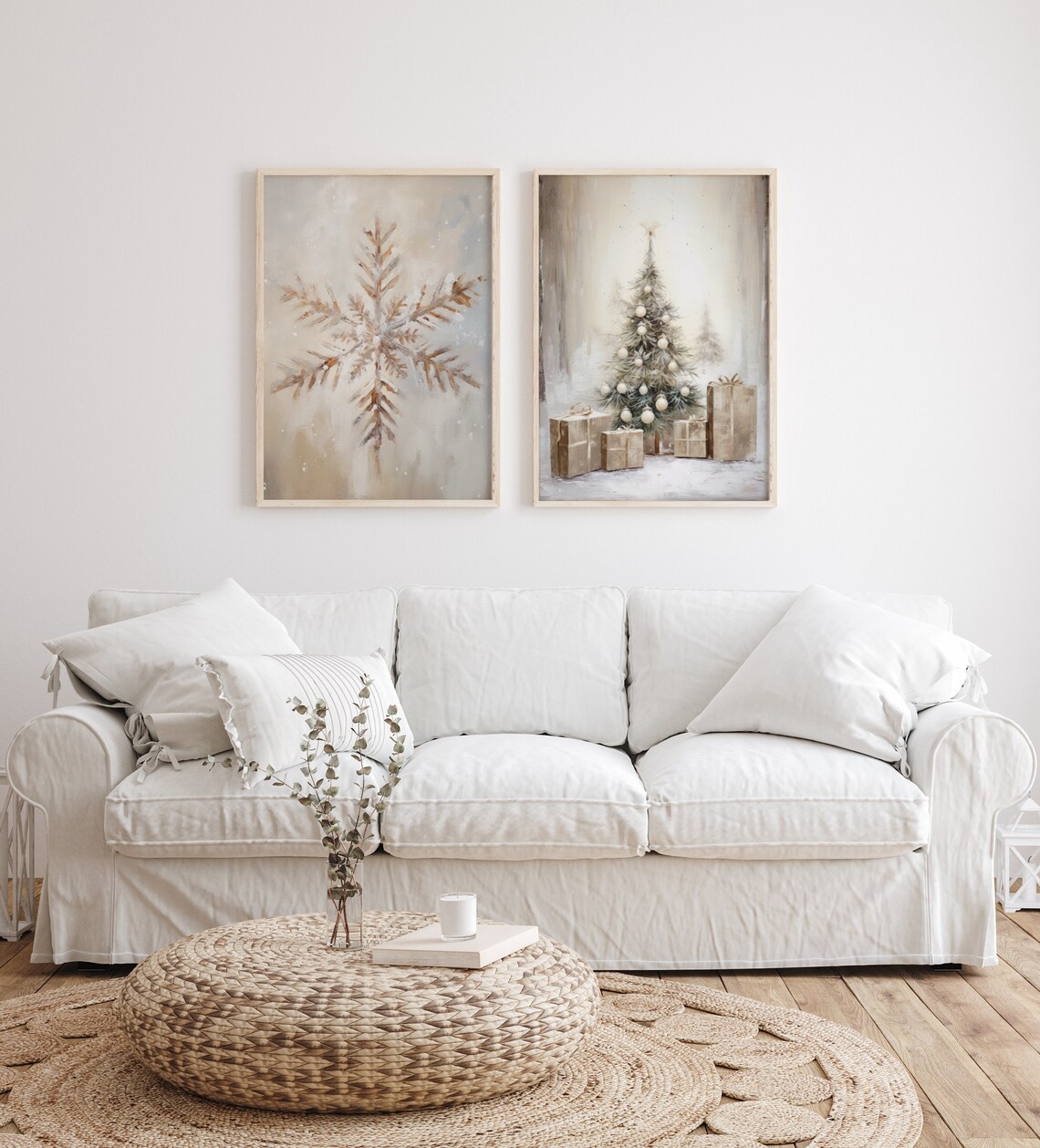 Christmas Tree Oil Painting Rustic Wall Art Print - Image 3