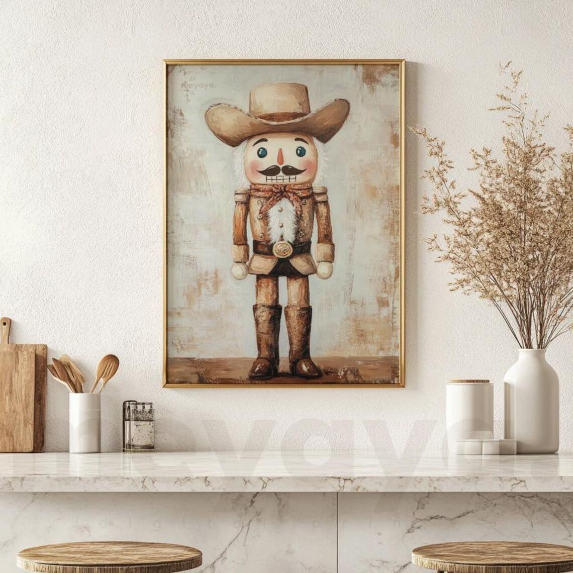Cowboy Nutcracker Texas Holiday Art Print - Image 2