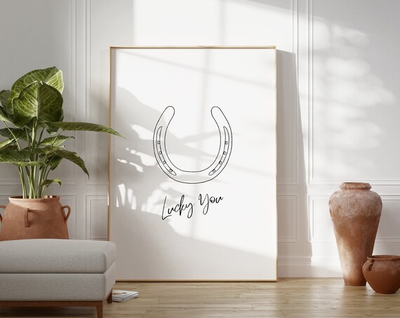 Lucky You Horseshoe Retro Western Art Print