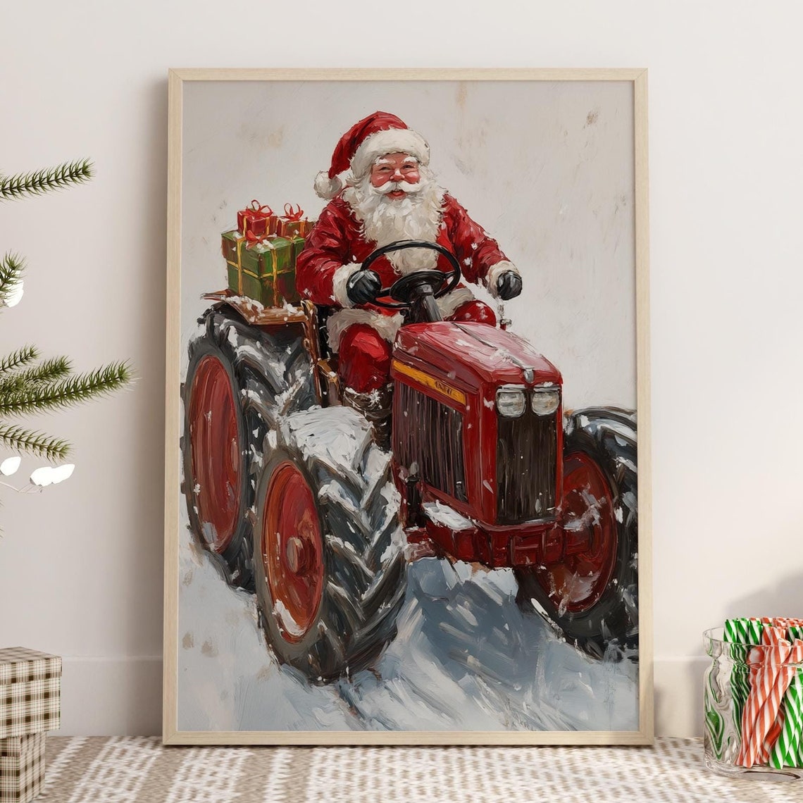 Santa Claus Painting, Christmas Nursery Decor