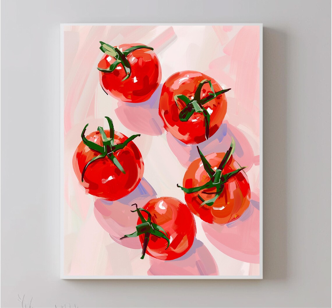 Tomatoes Art Vegetable Wall Print Vegetable Poster Cozy Art For The Kitchen Home Decorating Gift