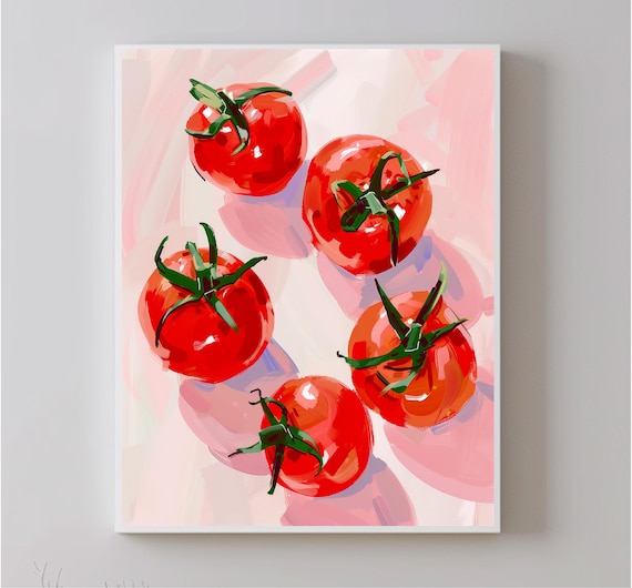Tomatoes Art Vegetable Wall Print Vegetable Poster Cozy Art For The Kitchen Home Decorating Gift