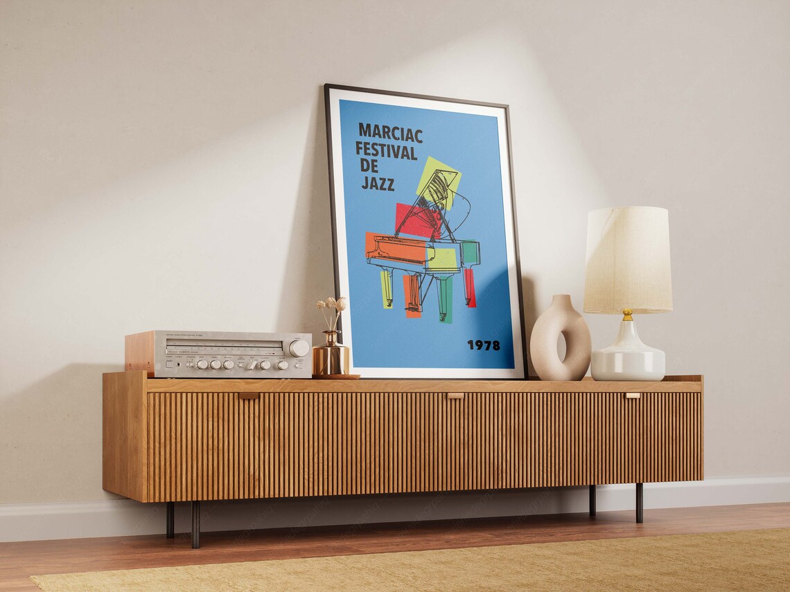 Marciac Festival De Jazz 1978 Grand Piano Blue French Music Poster - Image 2