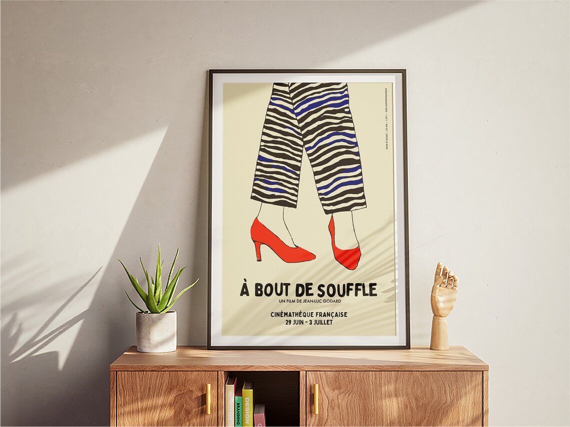 Retro French Film Poster, Mid Century Typography Print - Image 3