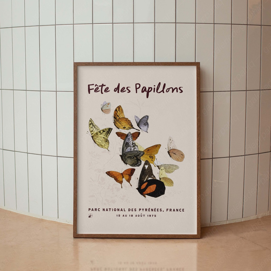 Vintage French Festival Of Butterflies Art Print