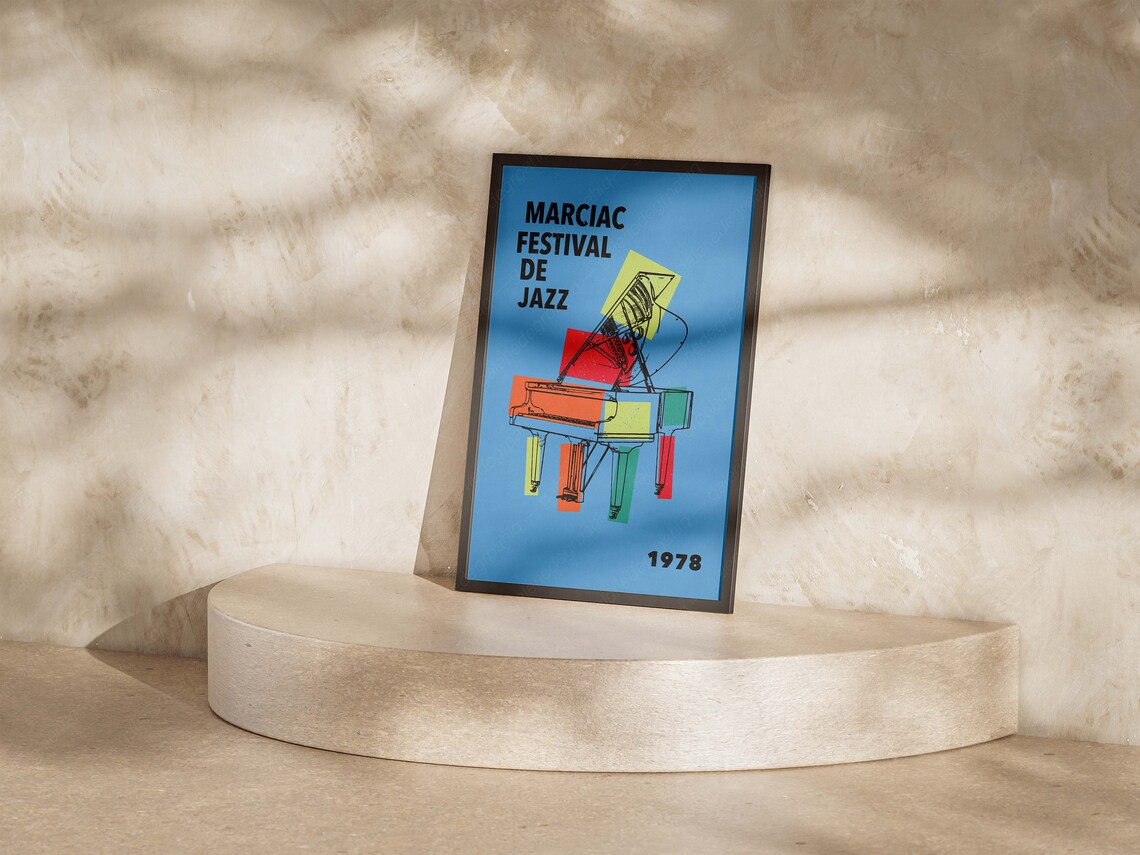Marciac Festival De Jazz 1978 Grand Piano Blue French Music Poster - Image 5
