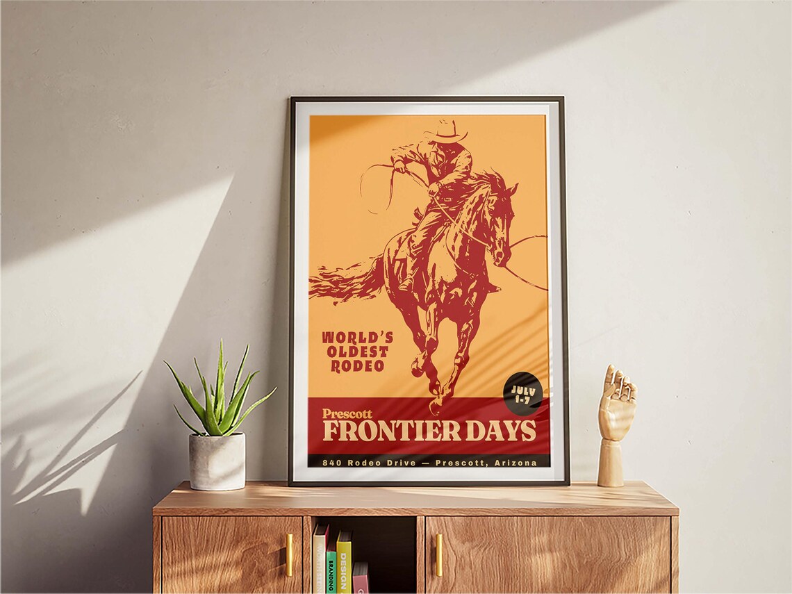 Prescott Frontier Days World Oldest Rodeo Arizona Vintage Event Poster - Image 2