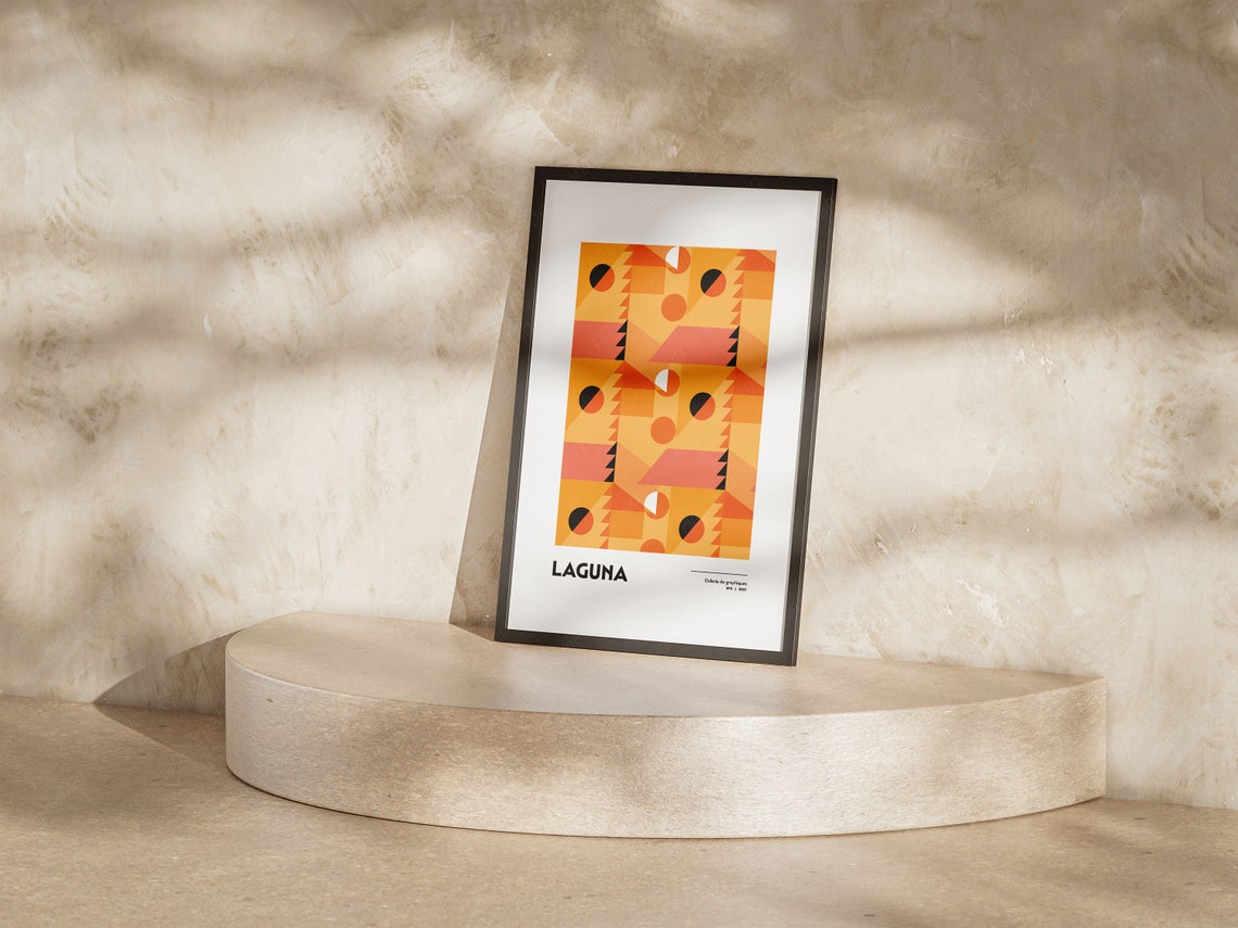 Laguna Orange Geometric Graphic Gallery Exhibition Art Poster - Image 5