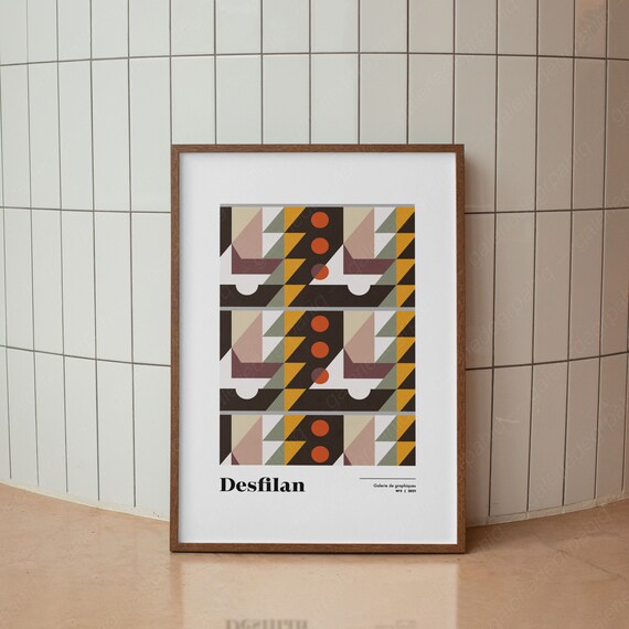 Mid Century Modern Wall Art Abstract Geometric Poster Colorful Art Minimalist Poster Bedroom Living Room Nursery Home Decor