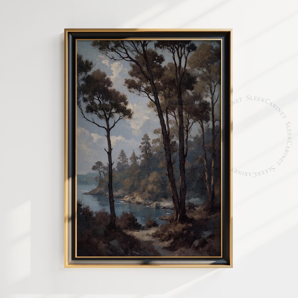 Coastal Forest Landscape Vintage Style Art Print