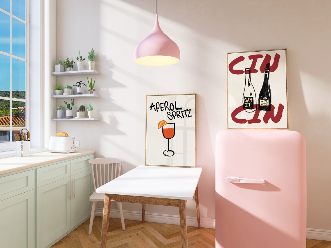 Aperol Spritz Minimalist Cocktail Poster, Bar Art Print - Image 4
