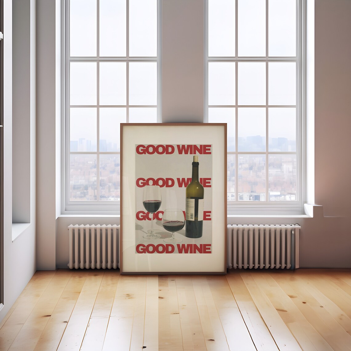 Wine Print Retro Cocktail Poster, Minimalist Bar Art - Image 2