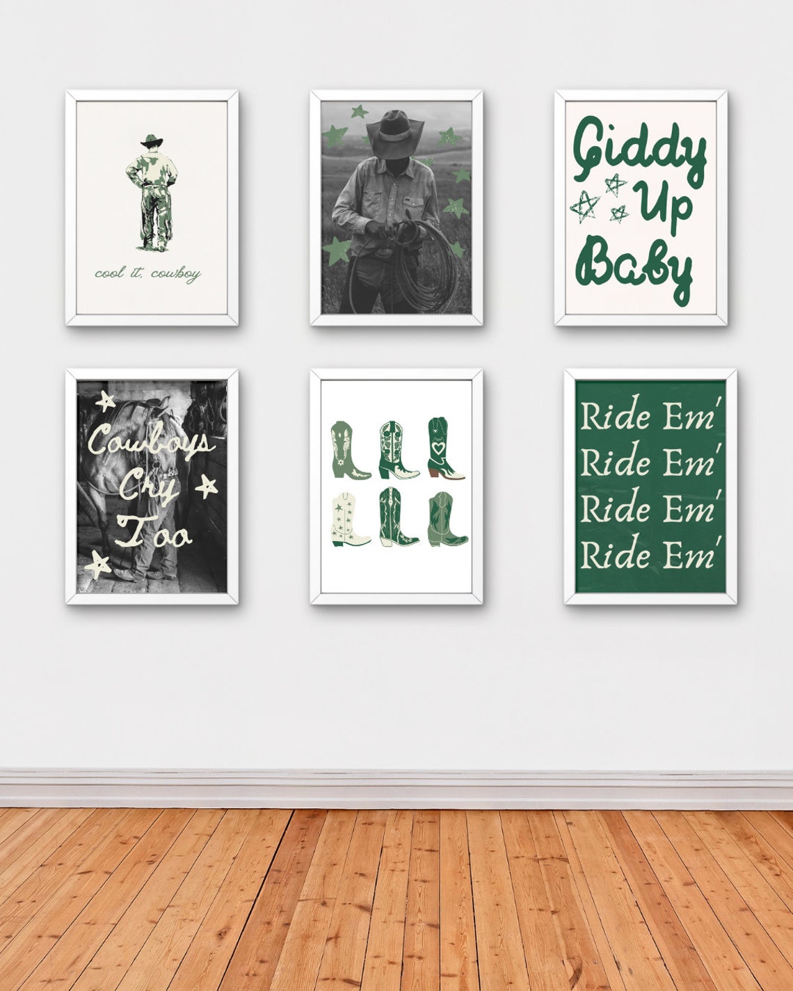 Cool It Cowboy Vintage Western Typography Script Quote Wall Art - Image 2