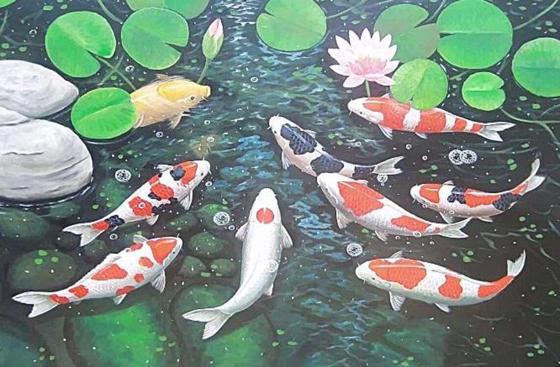 Lifelike Koi Fish Painting, Realistic Style - Image 4