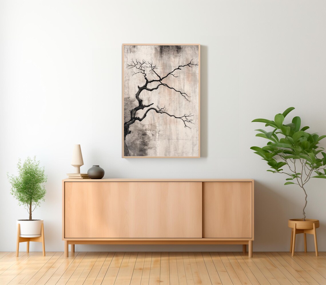 Wabi Sabi Abstract Tree Art Print, Neutral Decor - Image 2
