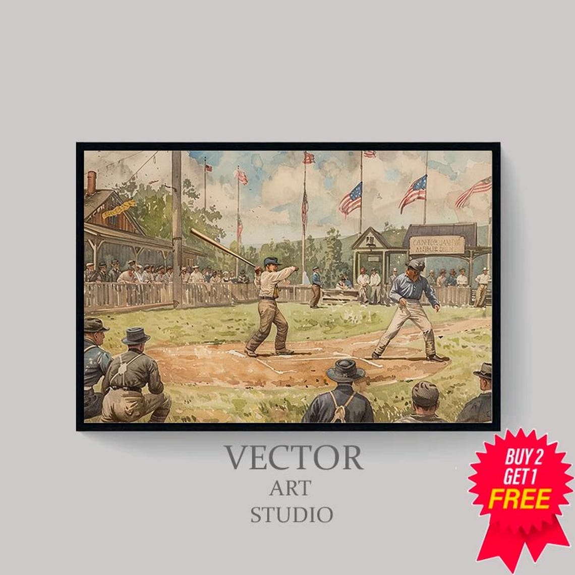 Baseball Print Vintage Prints Sports Poster Baseball Fan Gift Vintage Baseball Art Ball Bat Glove - Image 4