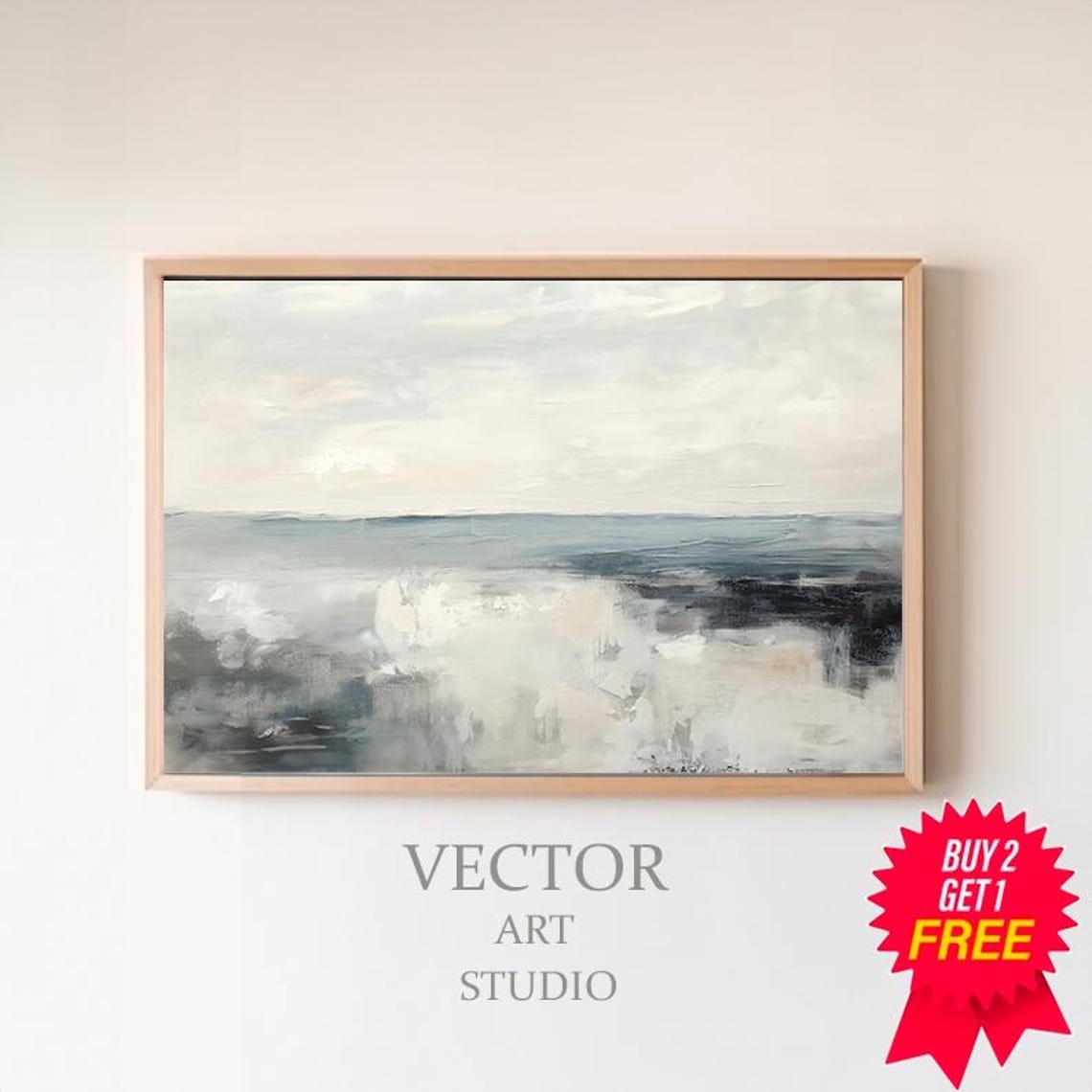 Calm Gray and Beige Abstract Modern Minimalist Painting Poster