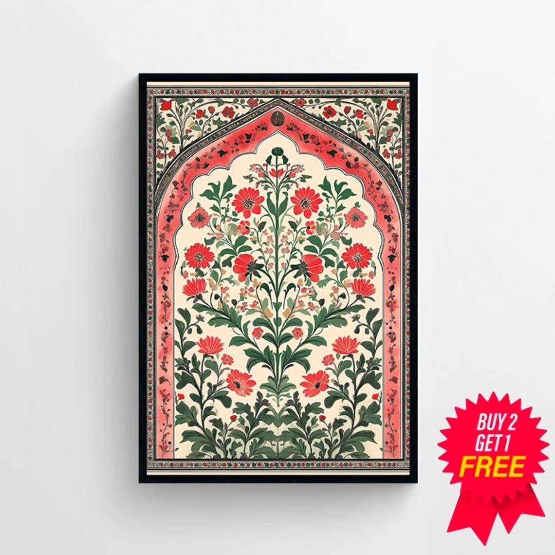 Palestine Floral Arch Islamic Architecture Art Print - Image 4