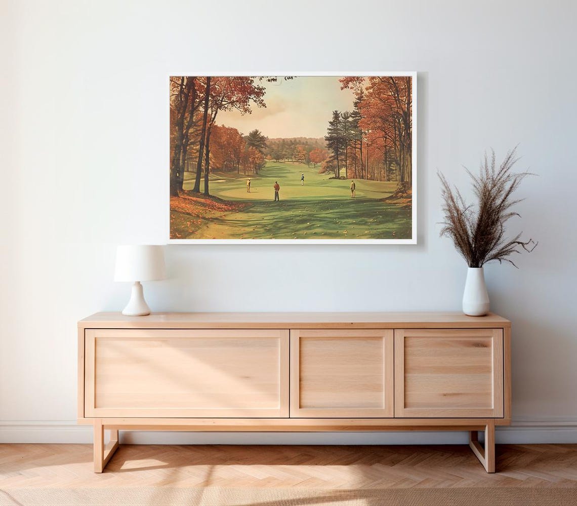 Golf Vintage Painting Landscape Art Print Vintage Golf Course Wall Art Wall Decor Golf Fan Gifts - Image 2
