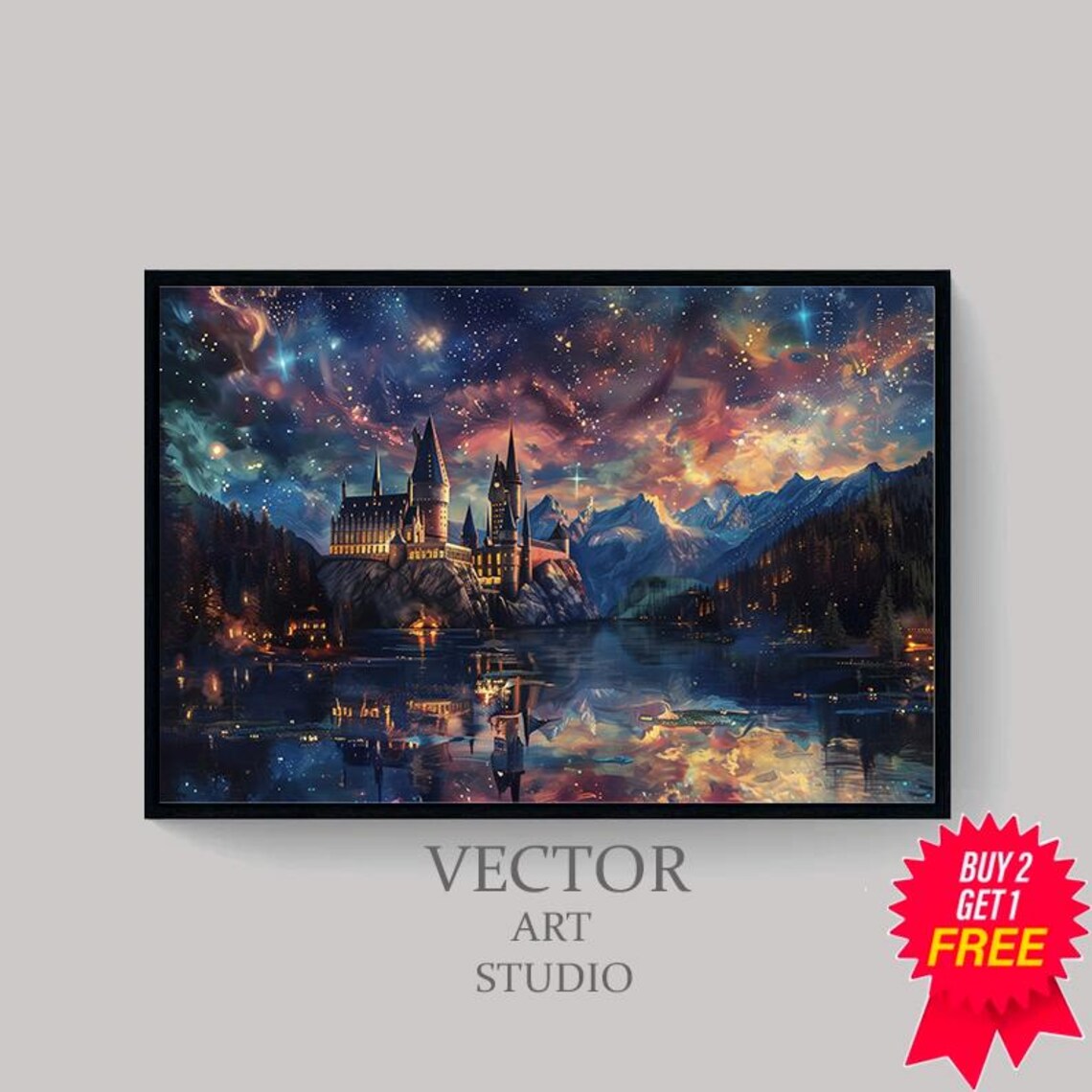 Wizard School Vintage Castle Decor, Art Print - Image 4