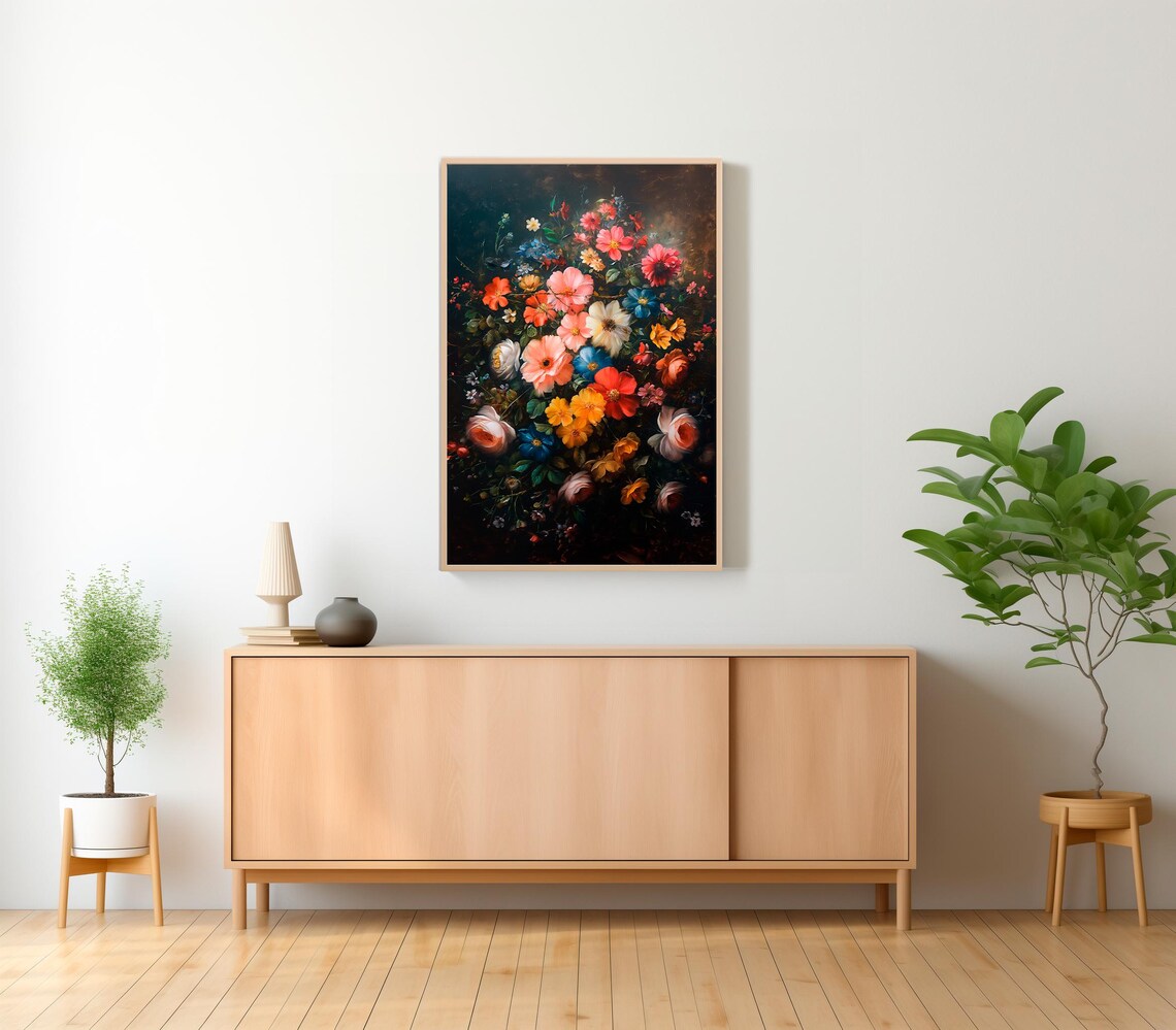 Vintage Dark Academia Roses Floral Art Print - Image 2