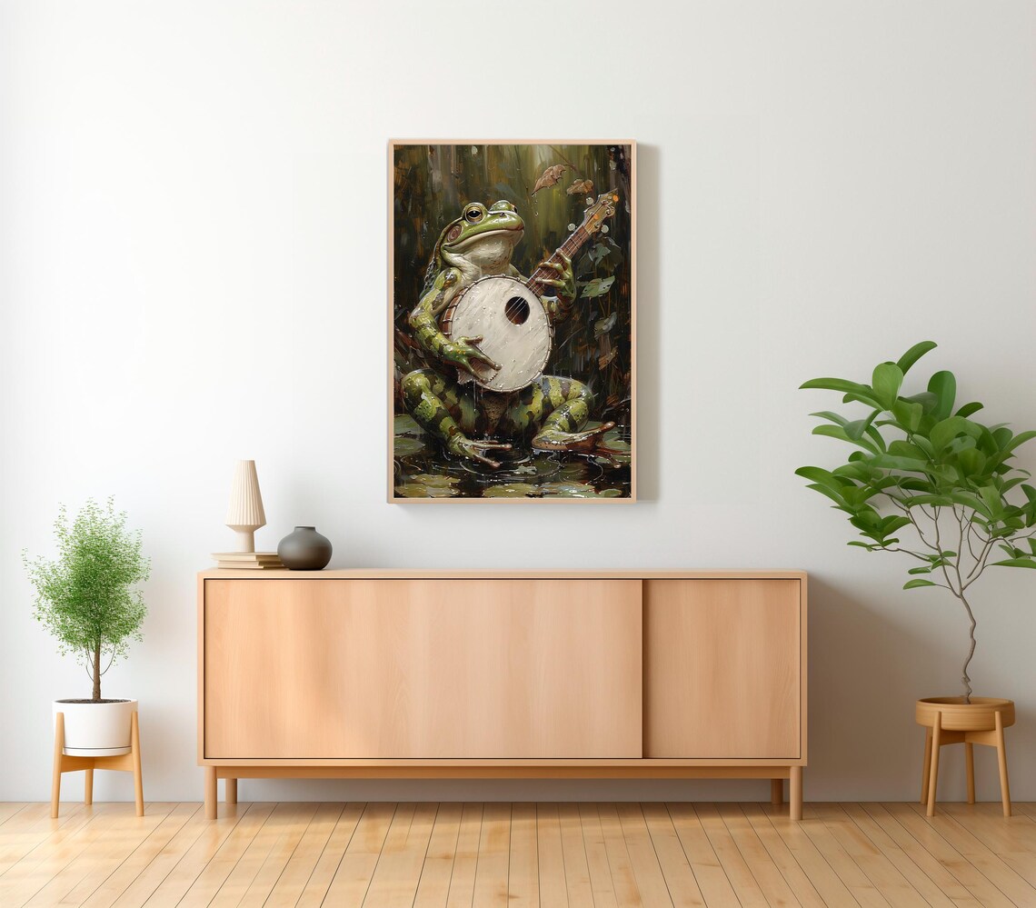 Banjo Frog Vintage Poster, Funny Animal Art Print - Image 2