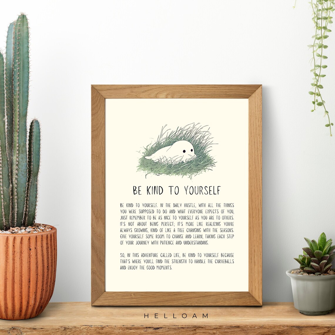 Funny Ghost Be Kind To Yourself Quote Art Print - Image 3