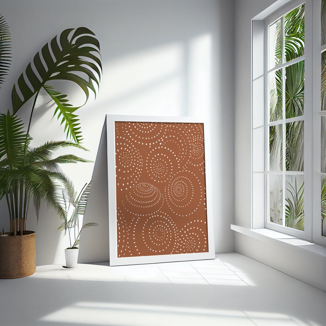 Spiral Brown Wall Art Boho Circle Wall Decor Earth Tones Geometric Abstract Print Jpg Modern Art - Image 5