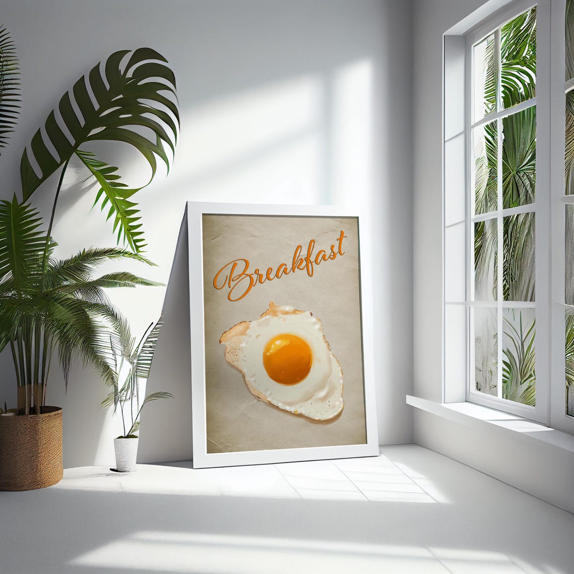 Vintage Breakfast Fried Egg Script Kitchen Wall Art Food Poster - Image 5