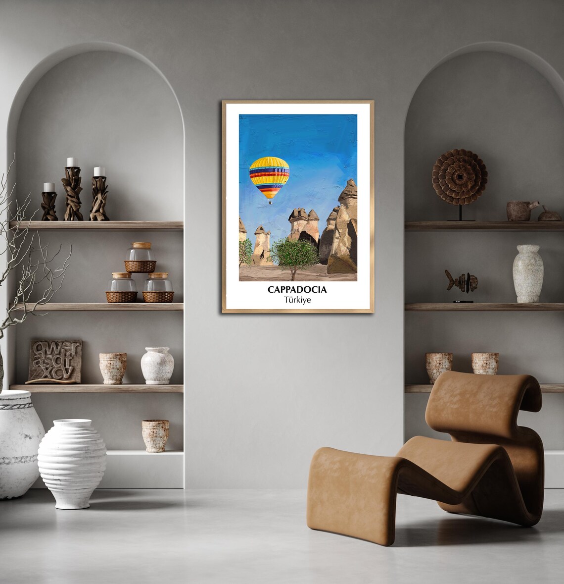Cappadocia Turkiye Hot Air Balloon Fairy Chimneys Travel Poster - Image 3