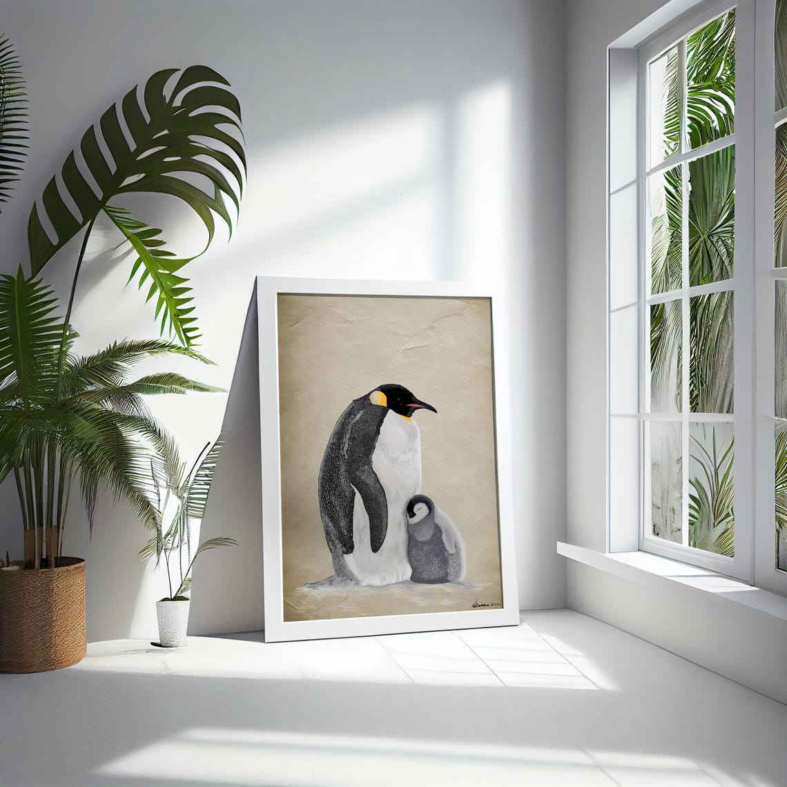 Penguin Family Wall Art I Mother And Baby Penguin Home Decor Poster I Cute Animal Art Print Living Room Gift - Image 5