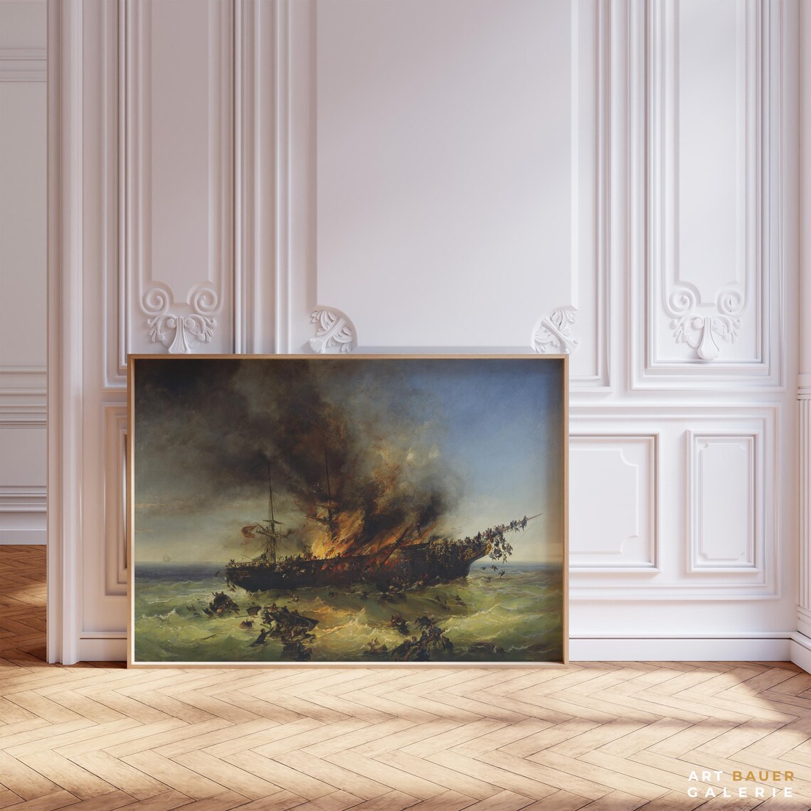Puttner Sinking Of The Emigrant Ship Austria 1858 Maritime Poster - Image 4