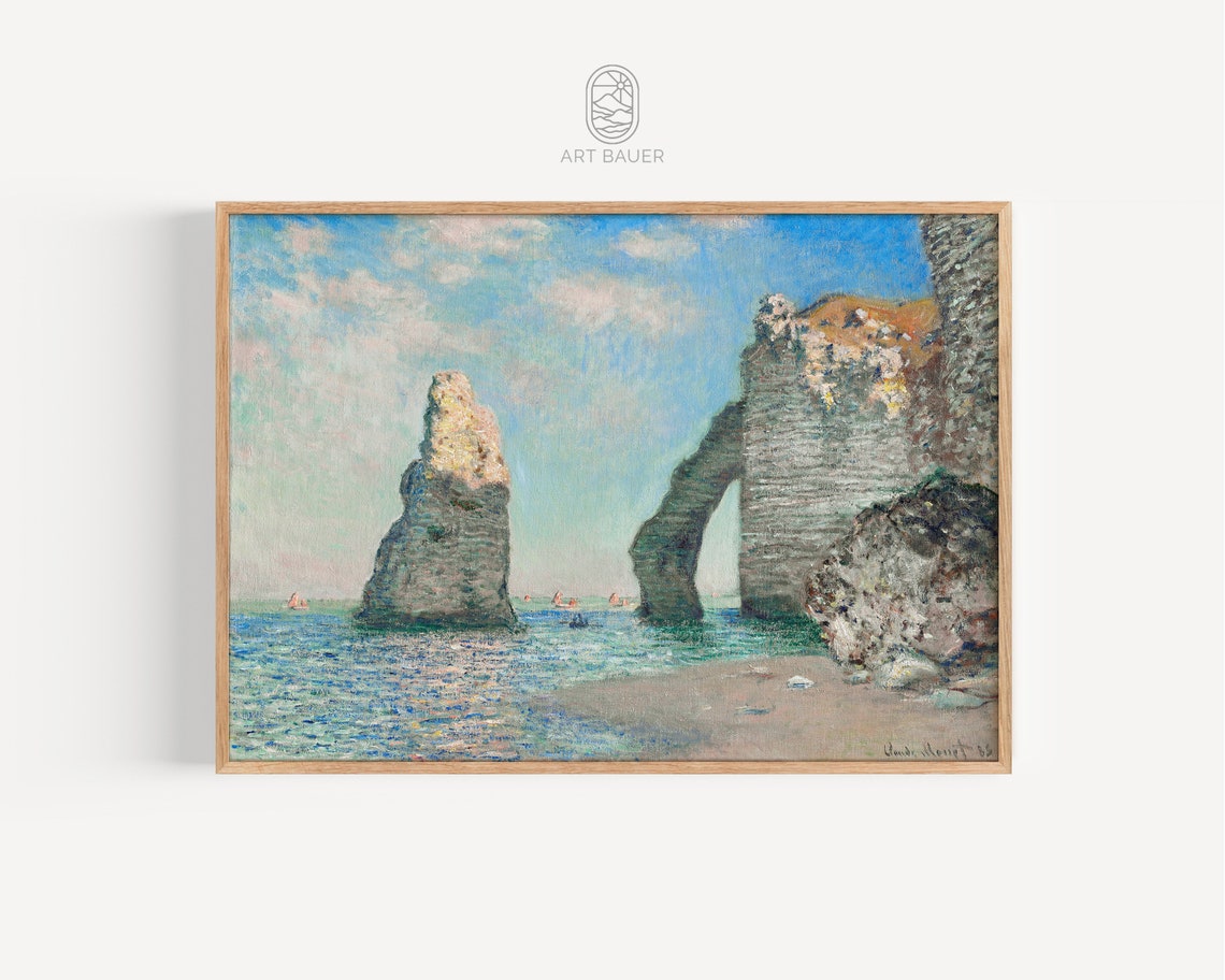 Claude Monet Cliffs Of Etretat Impressionist Normandy Coast Art Poster