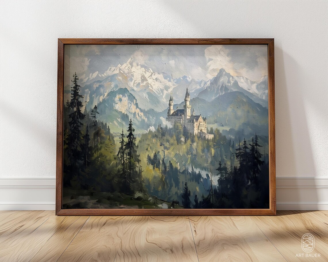 Fairytale Castle Landscape Art Print, Magical Decor