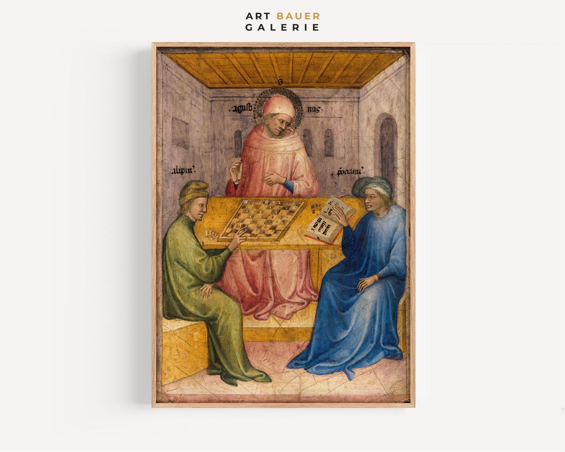 Saint Augustine And Alypius Medieval Fresco 1413 Religious Art Print