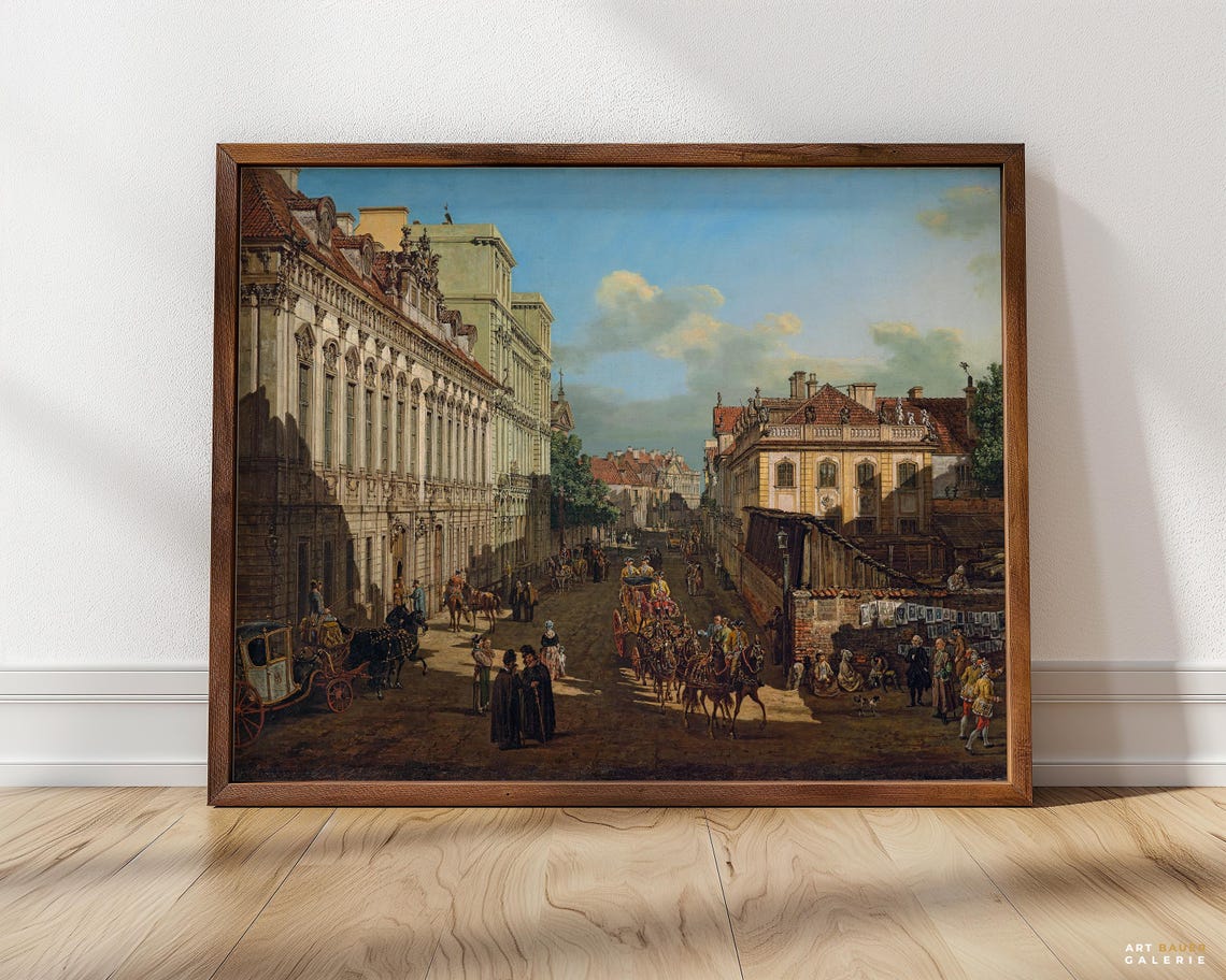 Miodowa Street Bernardo Bellotto 1777 Urban Landscape Poland Painting Vintage Warsaw Poster Print - Image 5