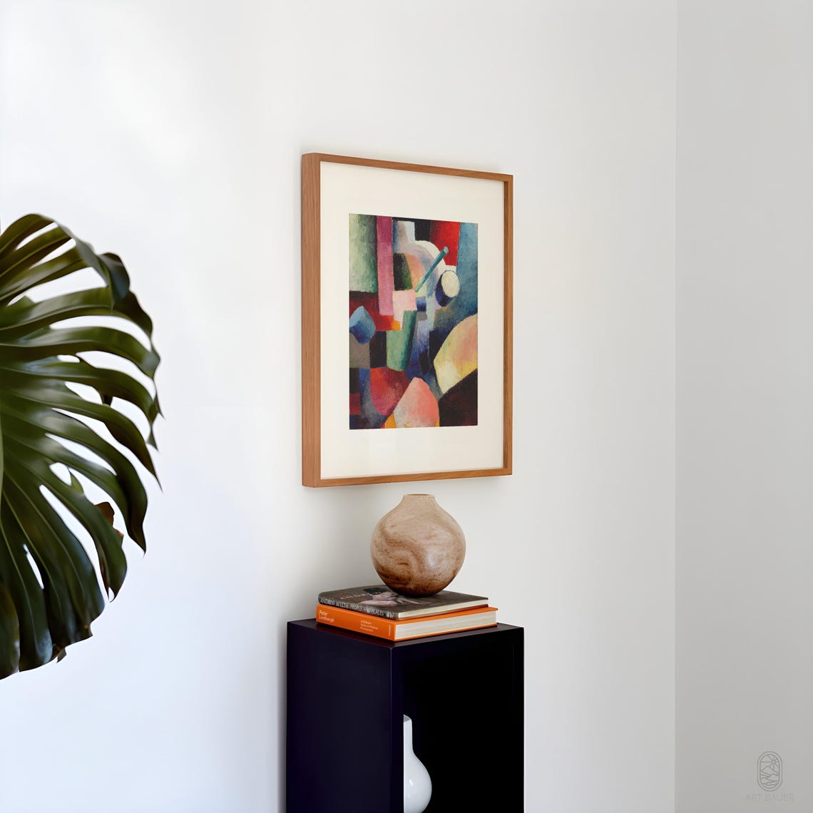 Macke Colored Composition of Forms Abstract Geometric Painting Print - Image 4