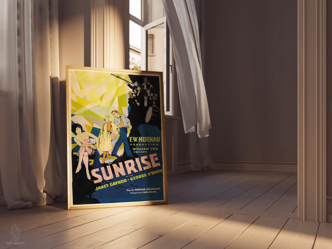 Sunrise A Song Of Two Humans Movie Poster 1927 Framed Print Academy Award Silent Film Poster Fw Murnau - Image 3
