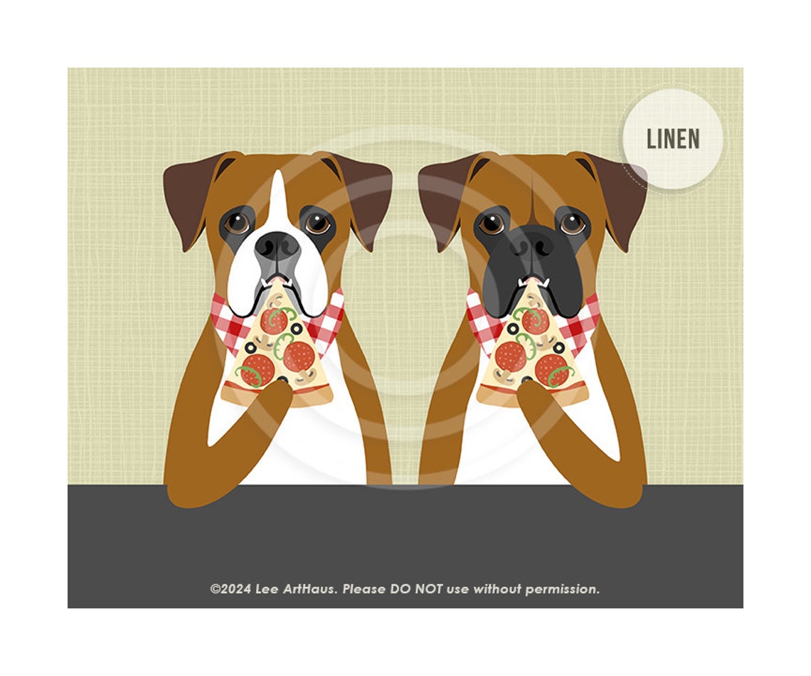 827dp Boxer Dogs Two Boxer Dogs Eating Pizza Art Funny Dog Gifts Dog Eating Pizza Dog Artwork Pizza Lover Boxer Mom Gifts - Image 5